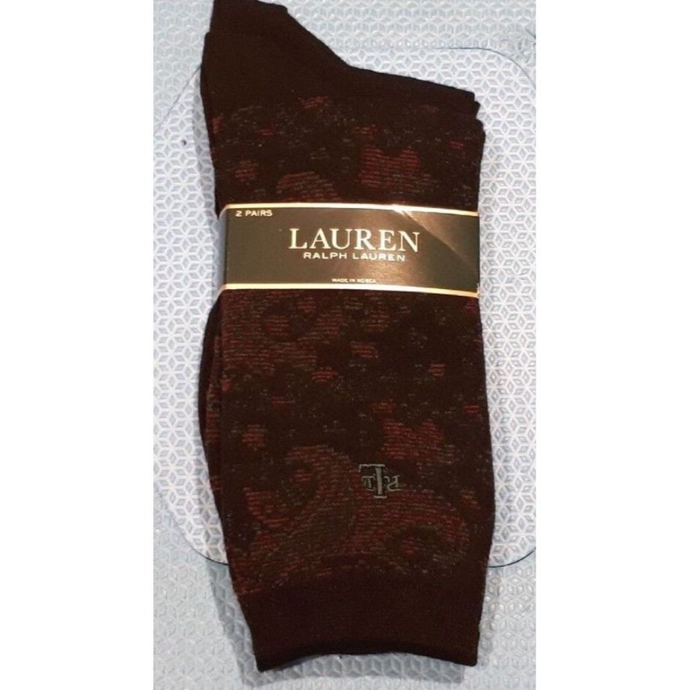 LAUREN Ralph Lauren Set of 2 Socks Black / Floral ( 9-11 )
